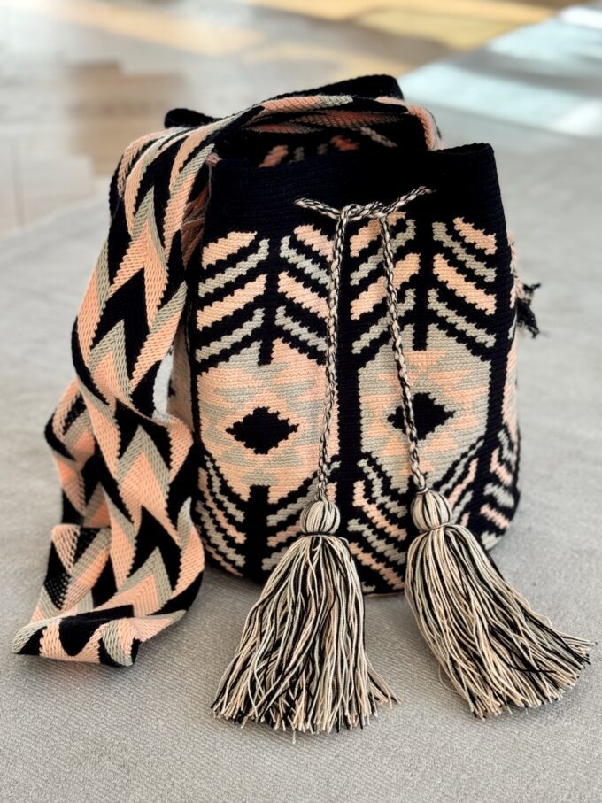 mochila mix Beige Schwarz